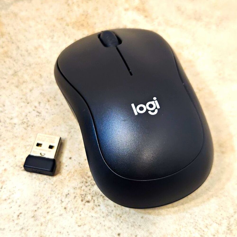 Logi Wireless Optical Mouse Black USB Receiver 1000 DPI 3-Button Scroll Wheel